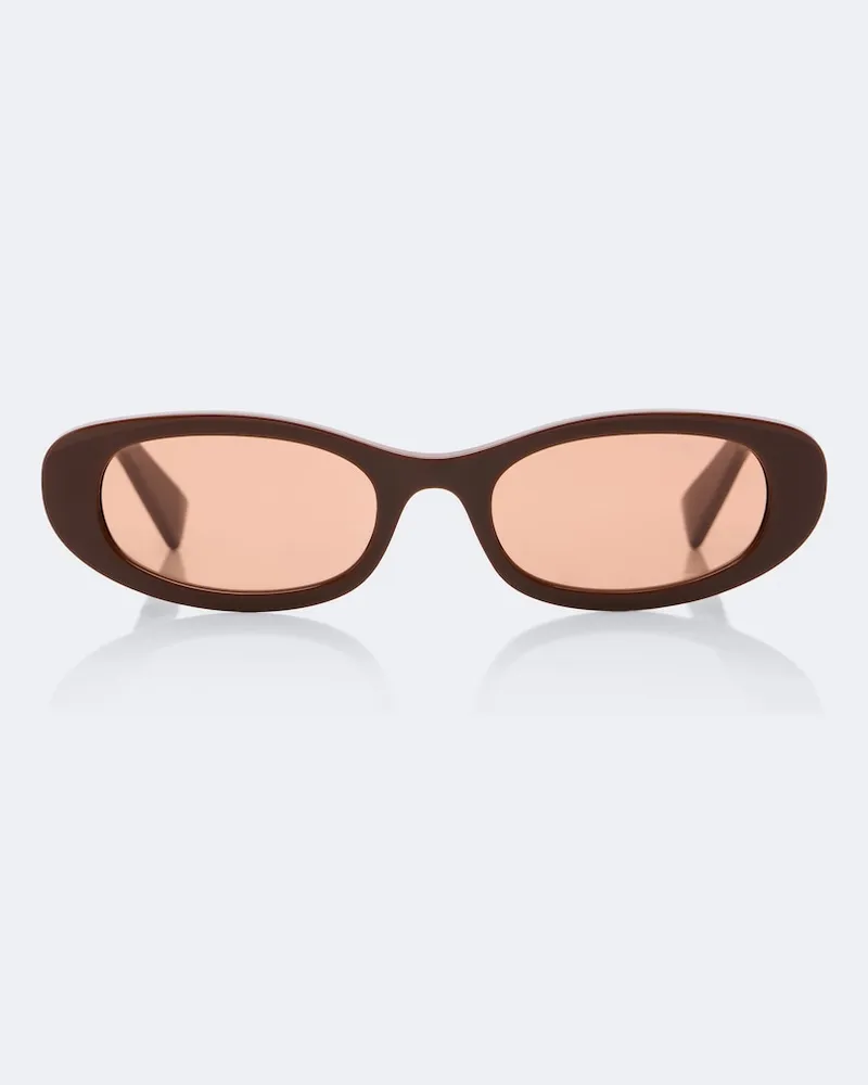 Miu Miu Ovale Sonnenbrille Signature Burgunderrot