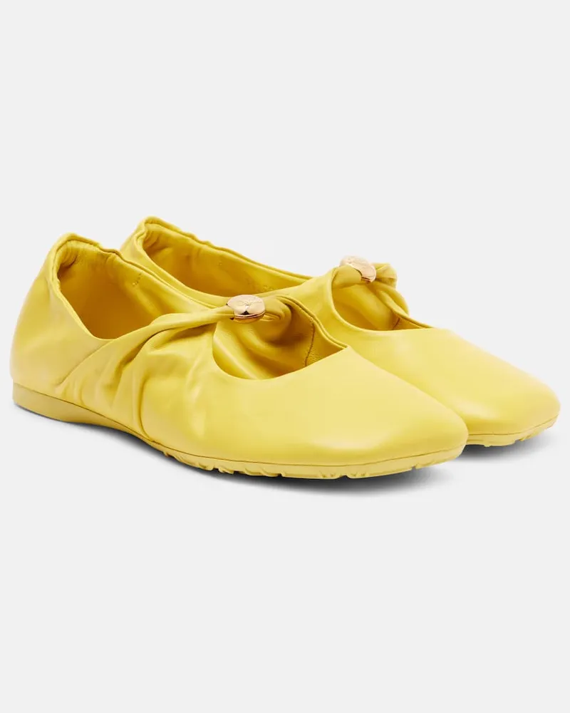 Loewe Mary-Jane-Ballerinas Pebble Soft aus Leder Gelb
