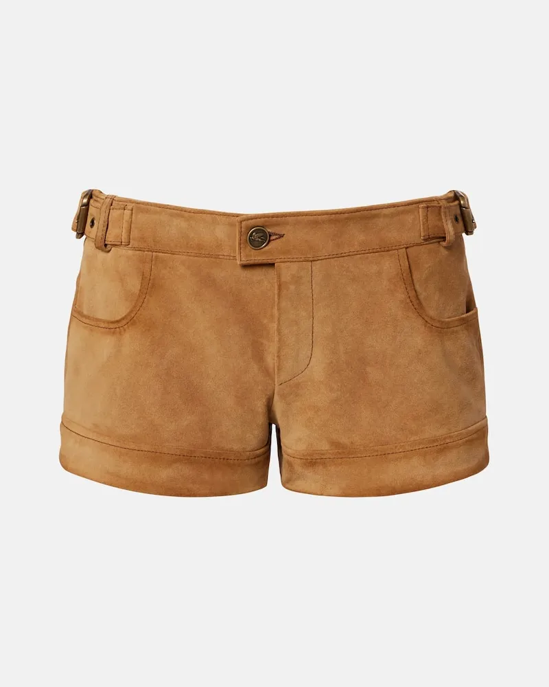 Etro Shorts aus Veloursleder Braun