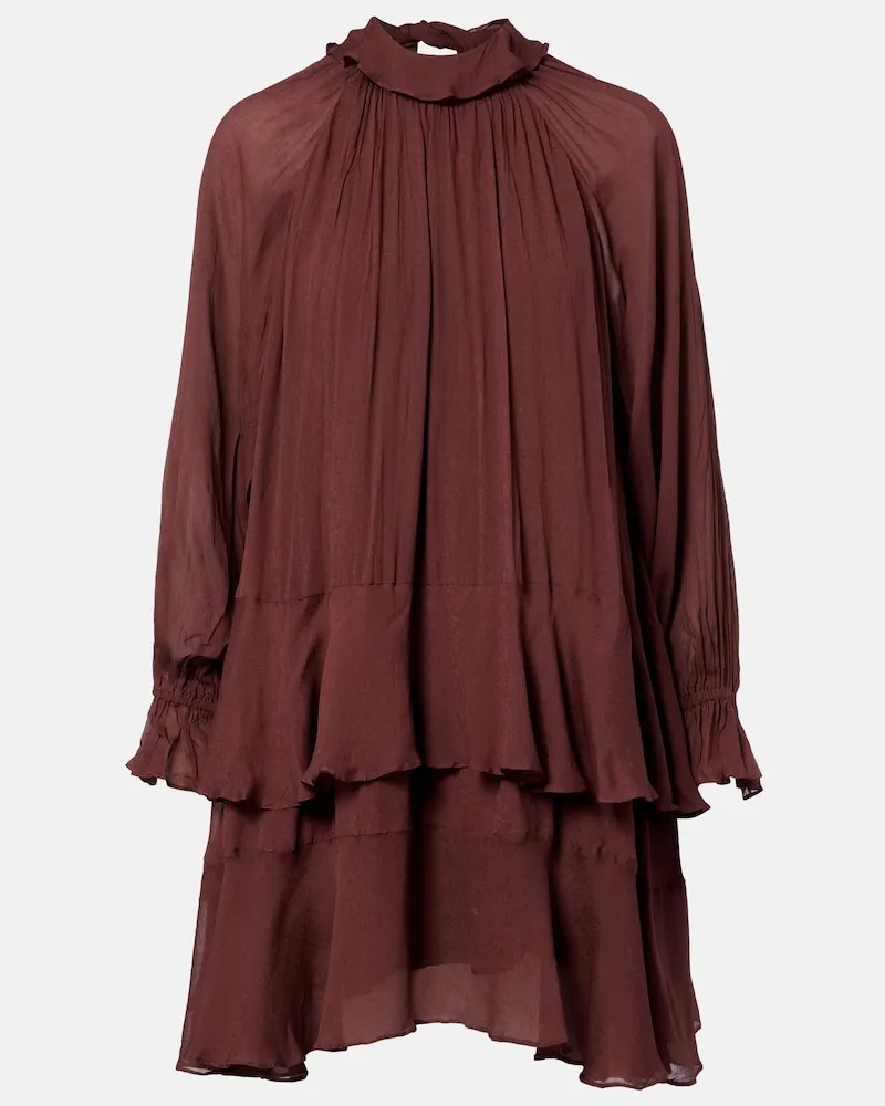 Poupette St Barth Minikleid Dina Braun