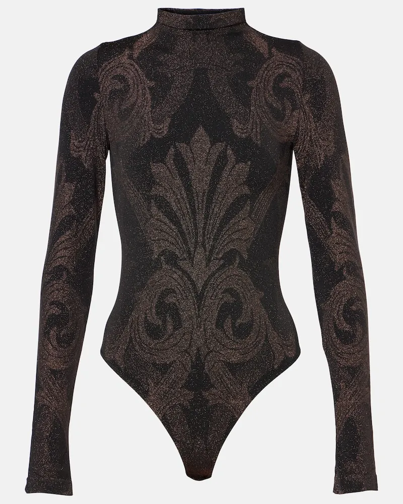 Wolford X Etro Body aus Lamé Schwarz