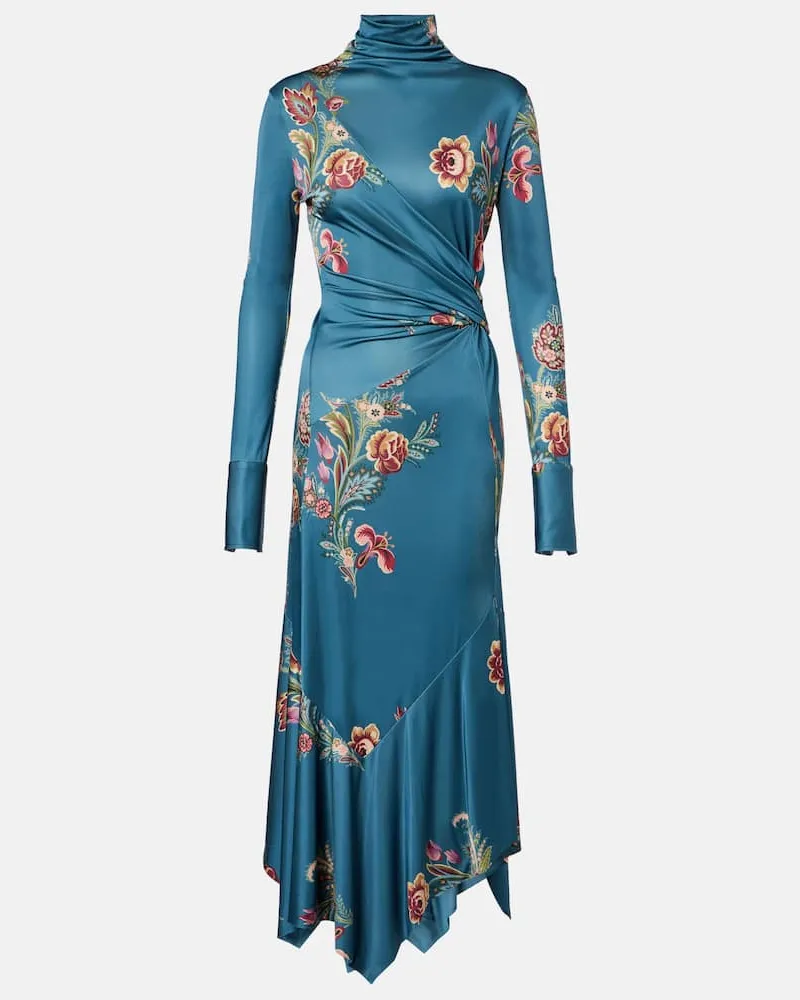Etro Bedrucktes Midikleid Blau