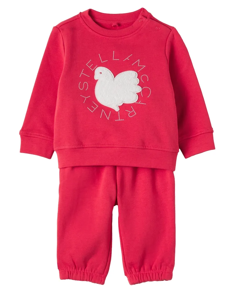 Stella McCartney Kids Baby Sweatshirt und Sweathose aus Baumwolle Rot
