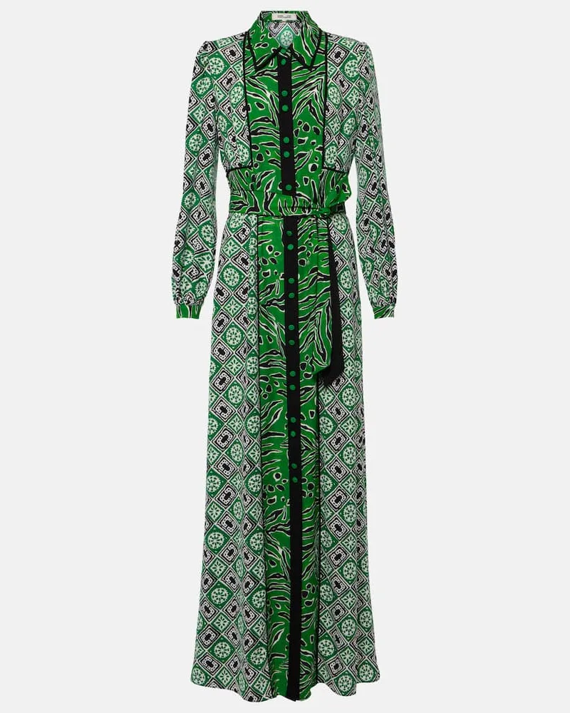 Diane von Furstenberg Bedrucktes Maxikleid Joshua Grün