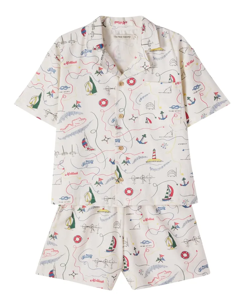 The New Society Set Clove aus Top und Shorts aus Baumwolle Weiß
