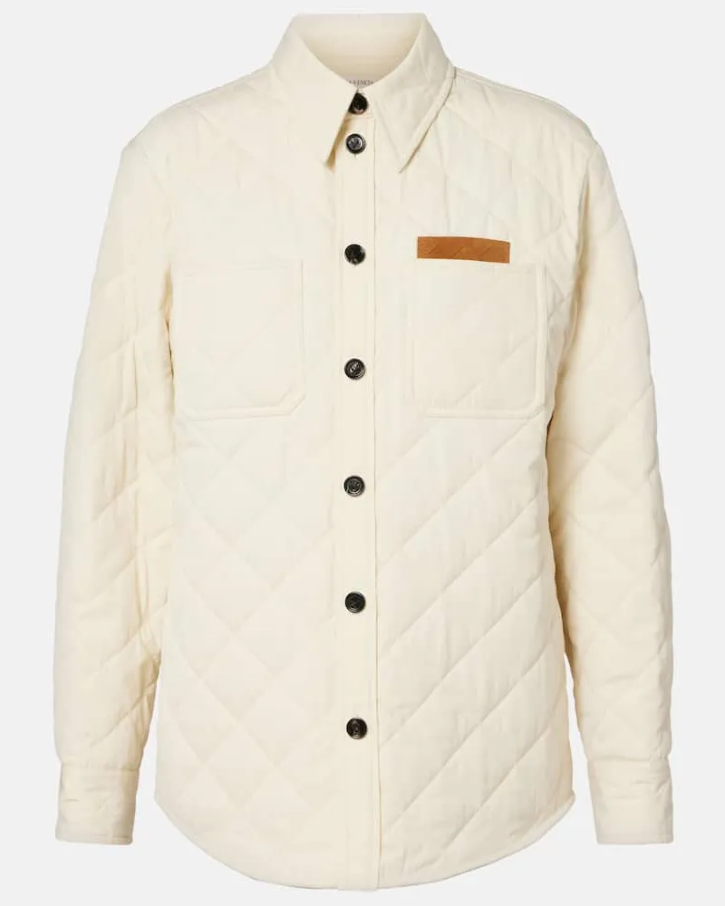 Bottega Veneta Hemdjacke aus einem Baumwollgemisch Weiß