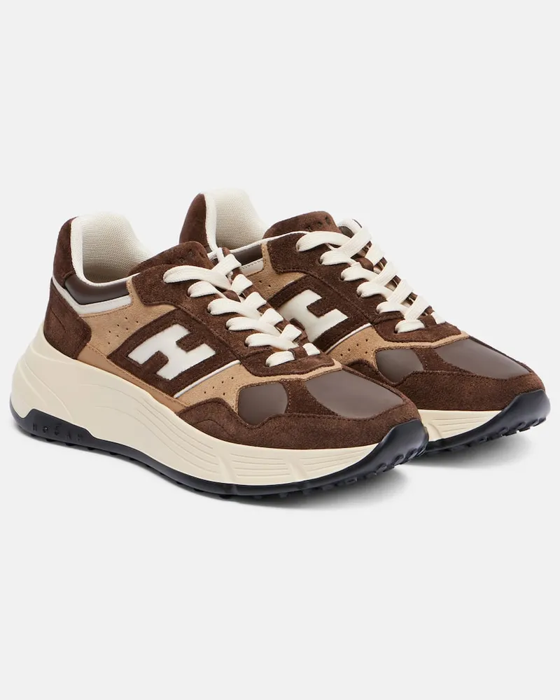 Hogan Sneakers H669 aus Veloursleder und Leder Braun