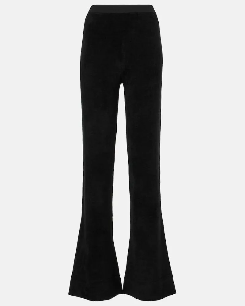 Proenza Schouler White Label Schlaghose Evie aus Chenille Schwarz
