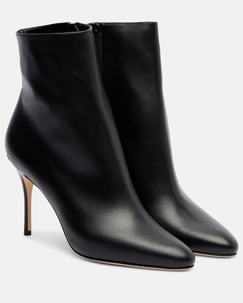 Manolo Blahnik Ankle Boots Insopo aus Leder Schwarz