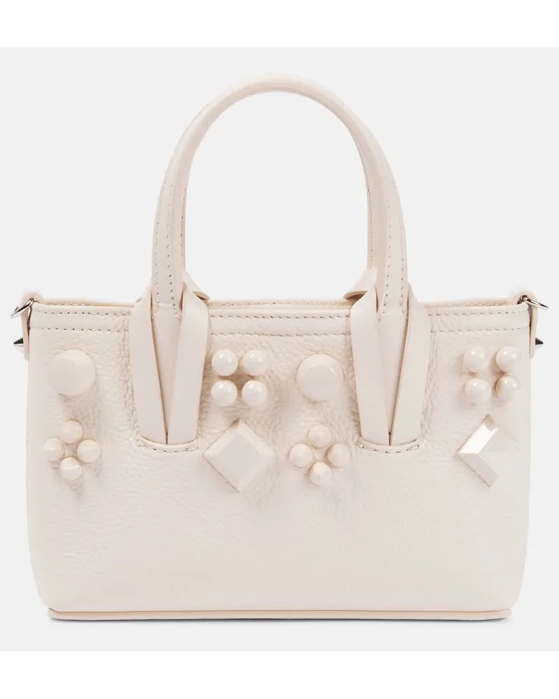 Christian Louboutin Tote Cabata E/W Nano aus Leder Beige