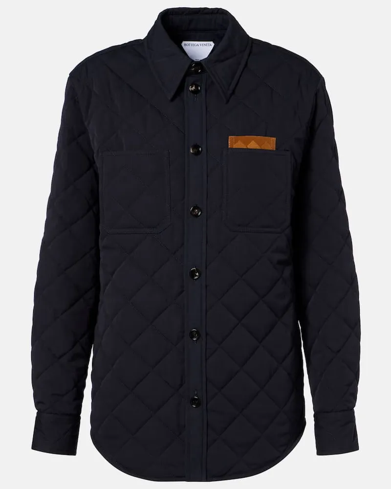 Bottega Veneta Hemdjacke aus einem Baumwollgemisch Blau