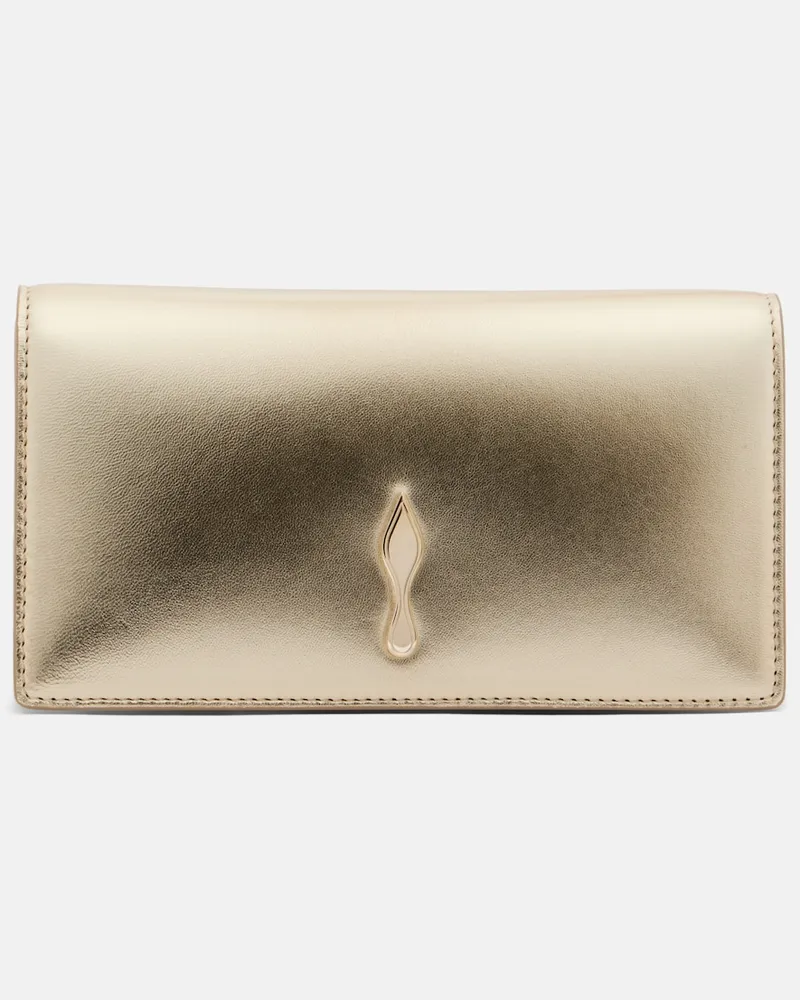Christian Louboutin Clutch Bettina Small aus Metallic-Leder Gold