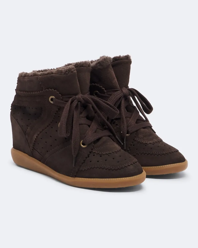 Isabel Marant Sneakers Bobby aus Veloursleder Braun