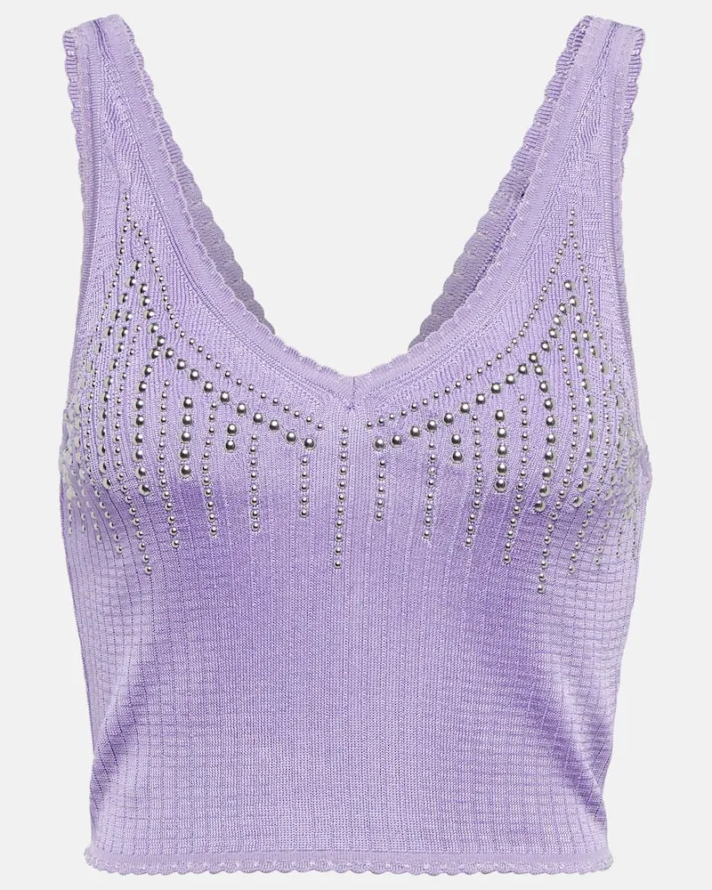 Paco Rabanne Cropped-Top aus Strick Violett