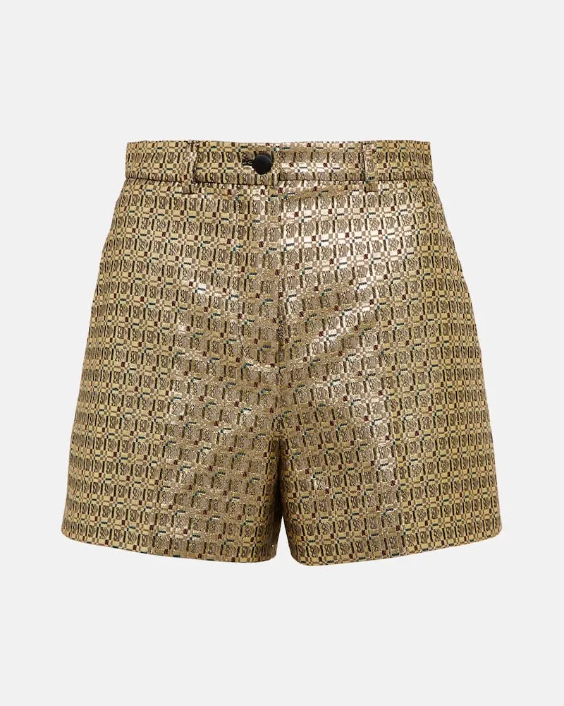 Etro High-Rise-Shorts aus Jacquard Gold