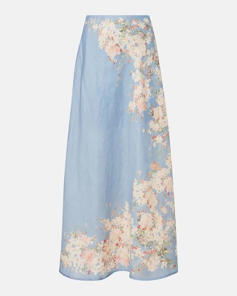 Zimmermann Maxirock Cascadian aus Leinen Blau