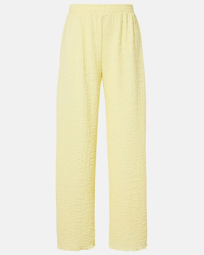 JADE SWIM Weite Hose Mika aus Seersucker Gelb