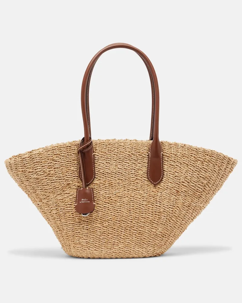 Ralph Lauren Tote Bellport Medium aus Raffiabast Beige