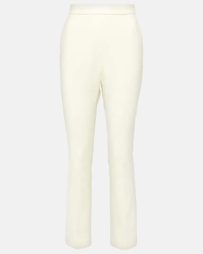 Max Mara Schmale Hose Nepeta aus einem Wollgemisch Weiß