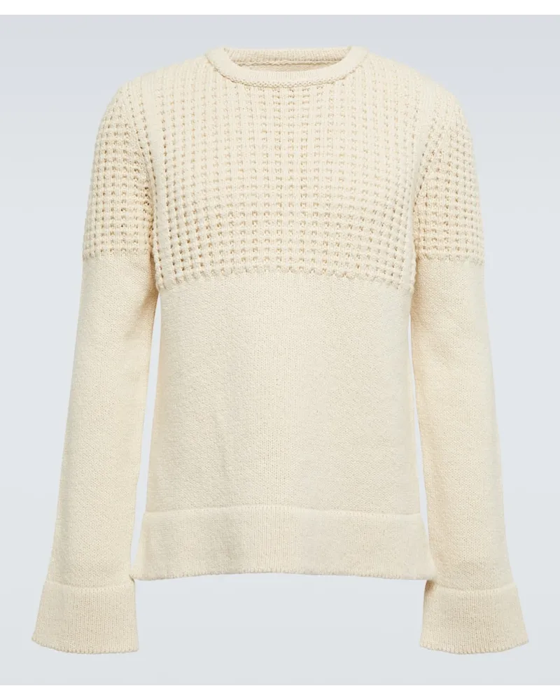 Jil Sander Pullover aus Baumwolle und Wolle Nude