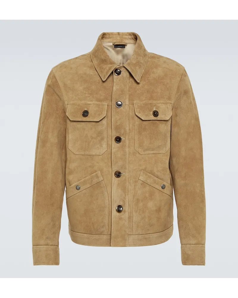 Tom Ford Feldjacke aus Veloursleder Braun