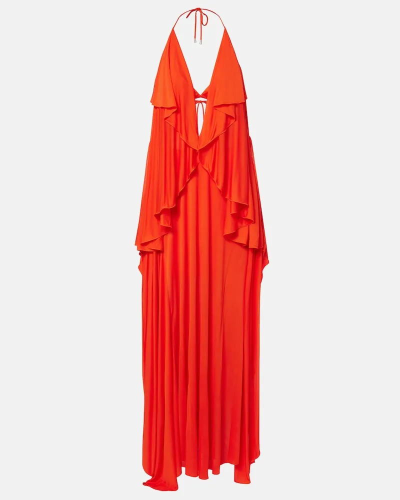 Loewe Paula's Ibiza Maxikleid aus Crêpe Orange