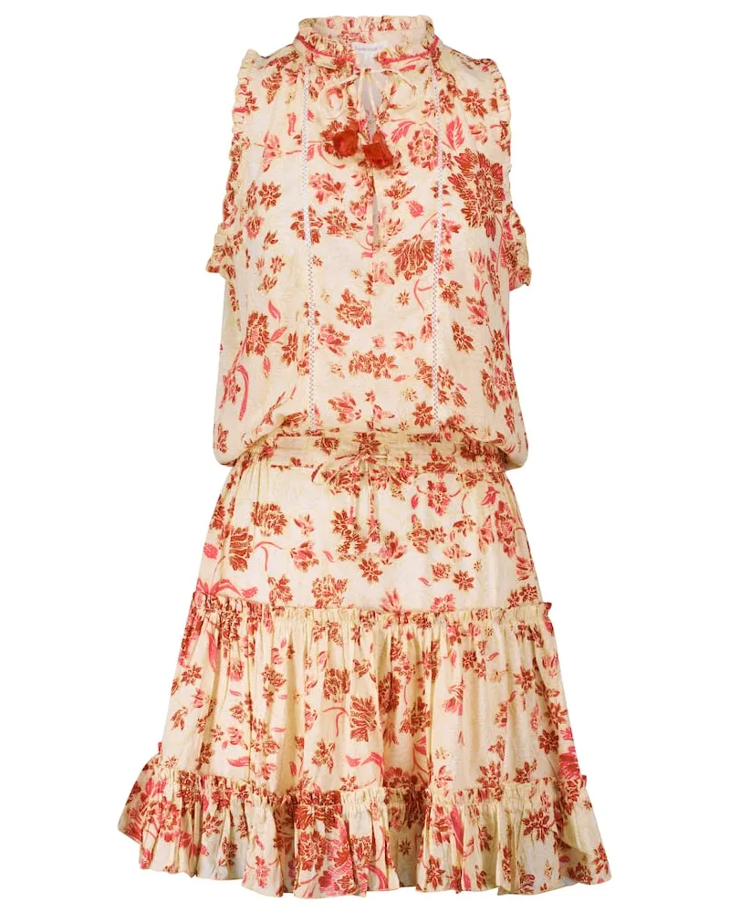 Poupette St Barth Bedrucktes Minikleid Clara Gelb