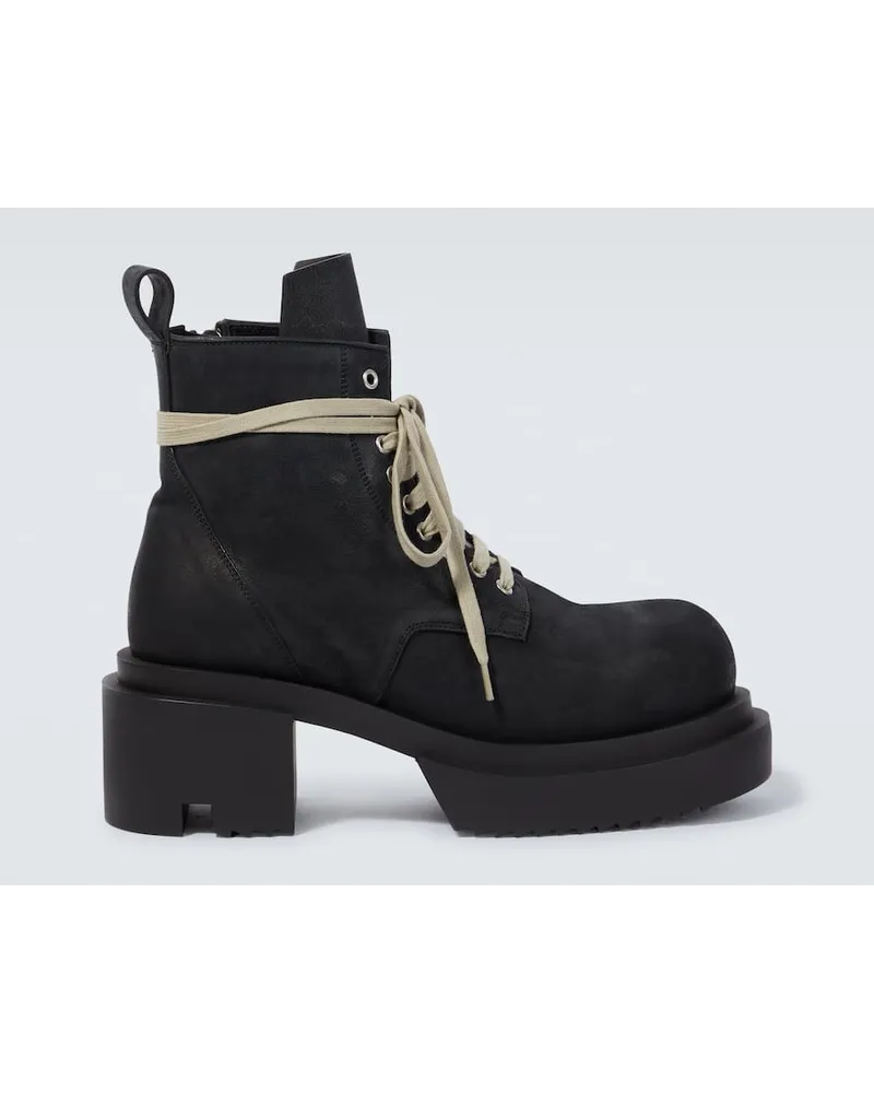 Rick Owens Schnuerstiefel aus Leder Schwarz