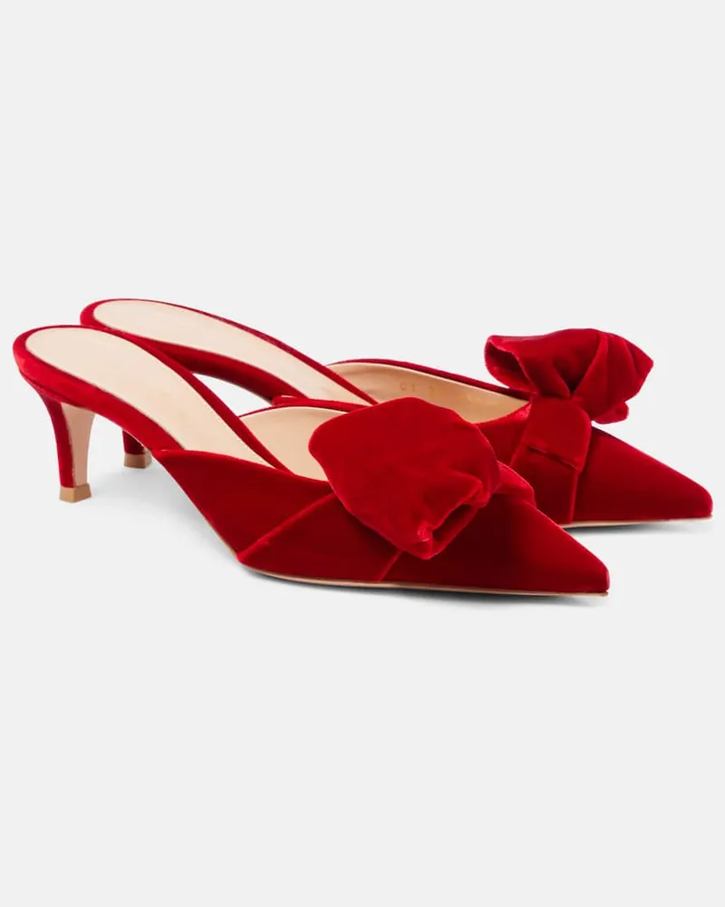 Gianvito Rossi Mules 55 aus Samt Rot