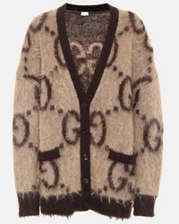 Gucci Wendbarer Cardigan GG aus einem Mohairgemisch Beige