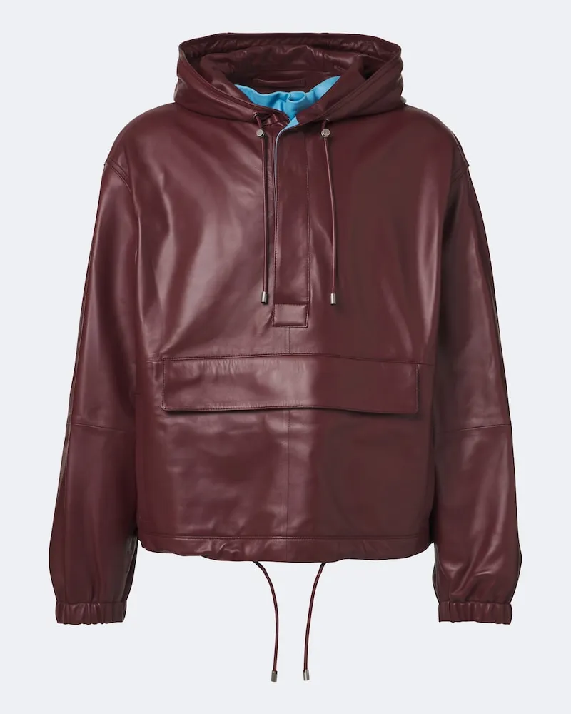 Loewe Jacke aus Leder Burgunderrot
