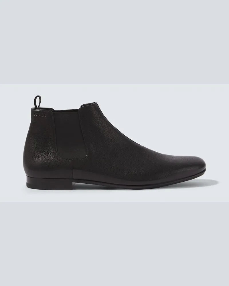 Prada Chelsea Boots aus Leder Schwarz