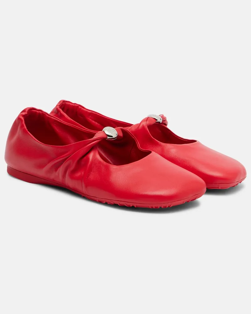 Loewe Mary-Jane-Ballerinas Pebble Soft aus Leder Rot