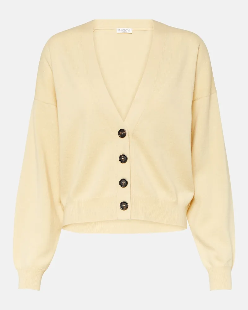 Brunello Cucinelli Cardigan aus Kaschmir Gelb