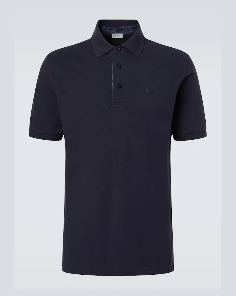 Etro Polohemd Pegaso aus Baumwolle Blau