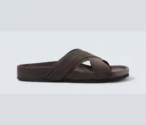 Sandalen aus Veloursleder
