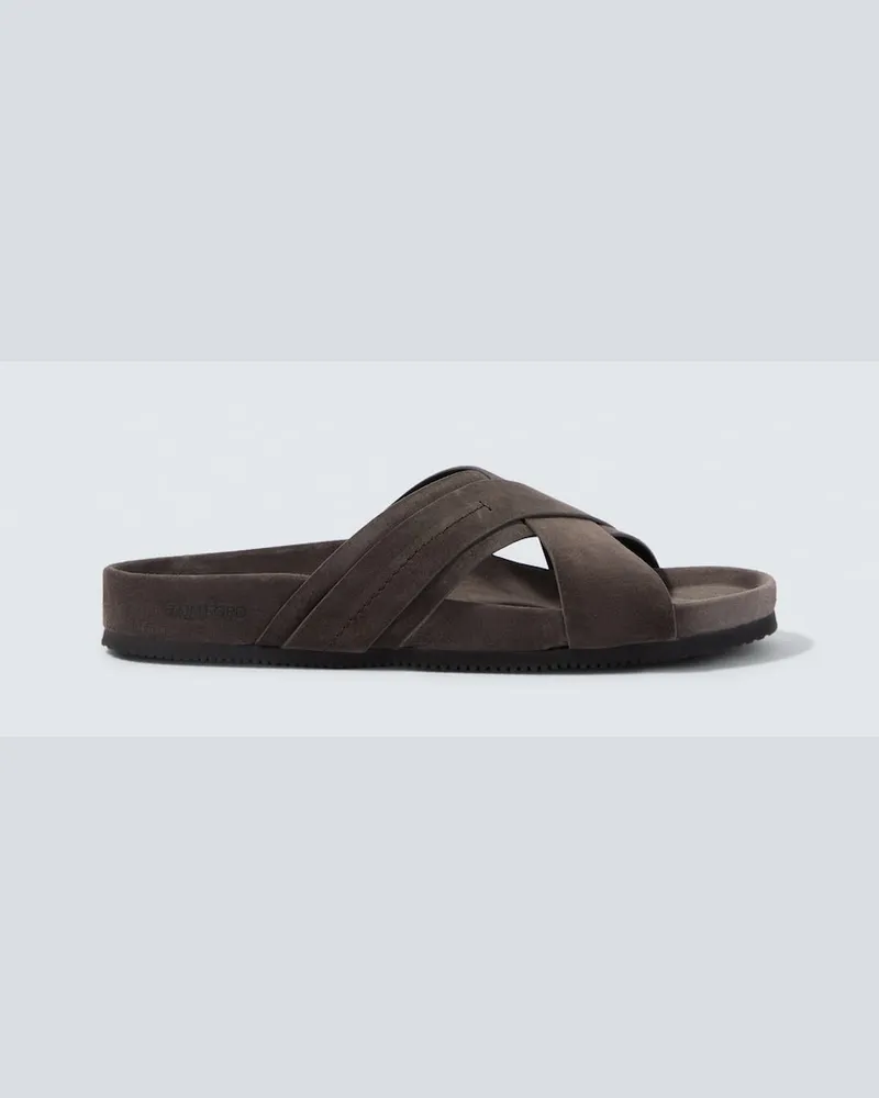 Tom Ford Sandalen aus Veloursleder Grau