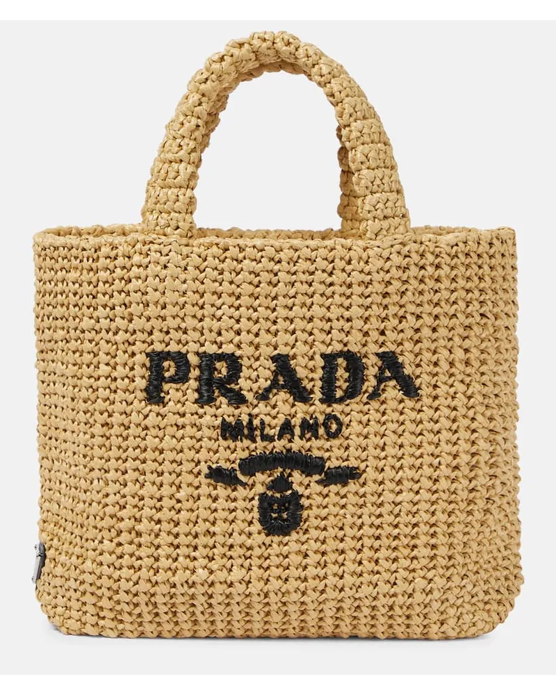 Prada Tote aus Raffiabast Beige