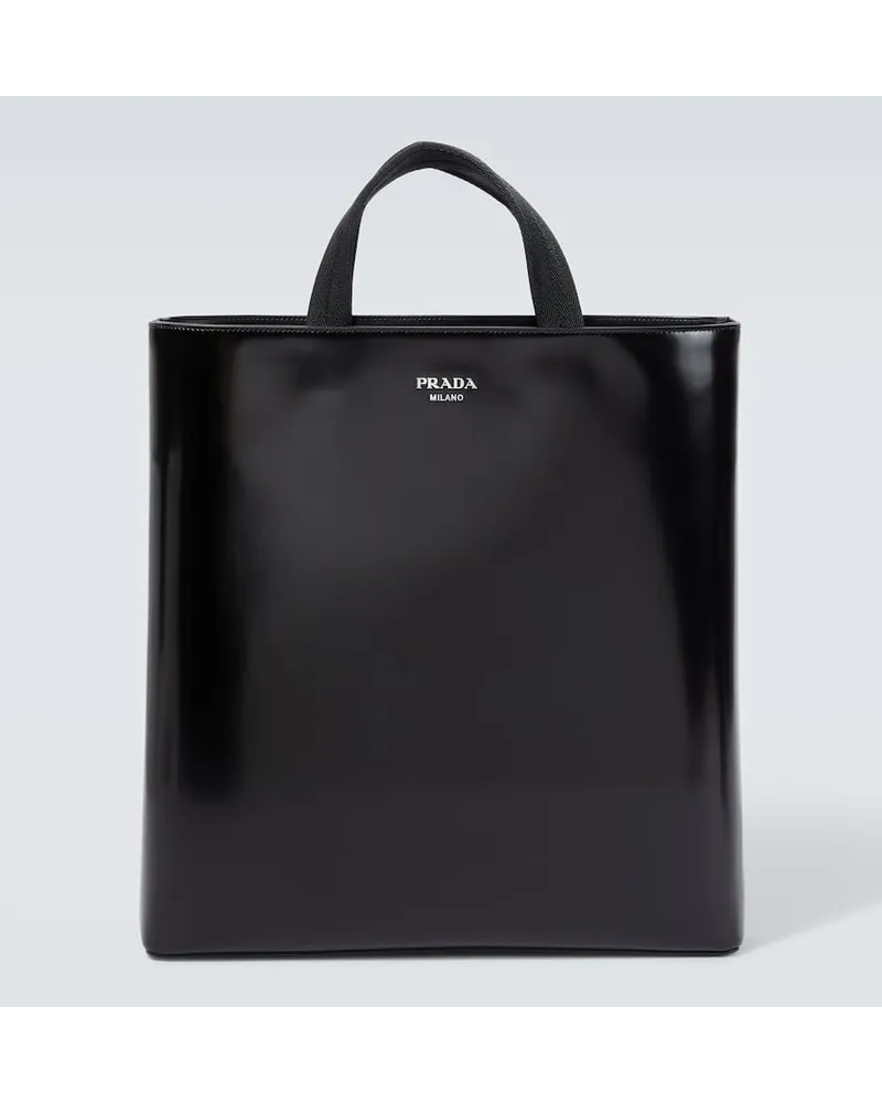Prada Set aus Tote Bag aus Leder und Trinkflasche Schwarz