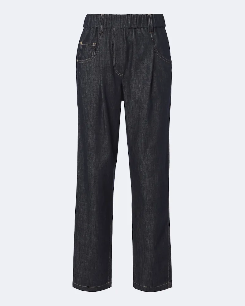 Brunello Cucinelli Straight Jeans Monili Blau