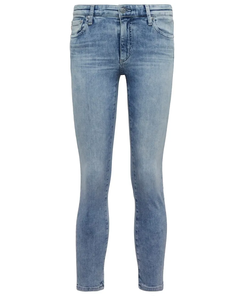 Adriano Goldschmied Mid-Rise Skinny Jeans Prima Crop Blau