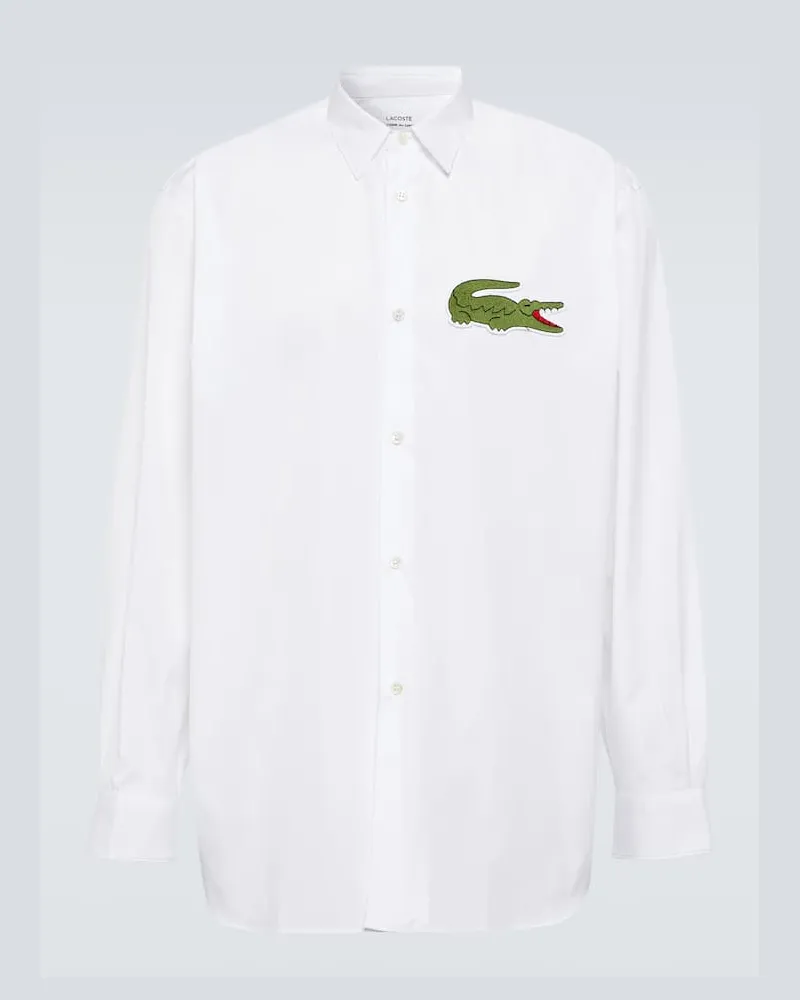 Comme des Garçons Comme des Garçons Shirt X Lacoste Hemd aus Baumwollpopeline Weiß