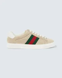 Gucci Sneakers Ace aus Veloursleder Beige