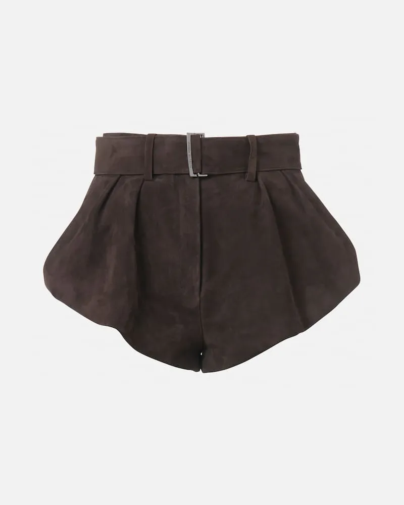 Magda Butrym Shorts aus Veloursleder Braun