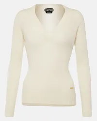 Tom Ford Pullover aus Kaschmir und Seide Weiss