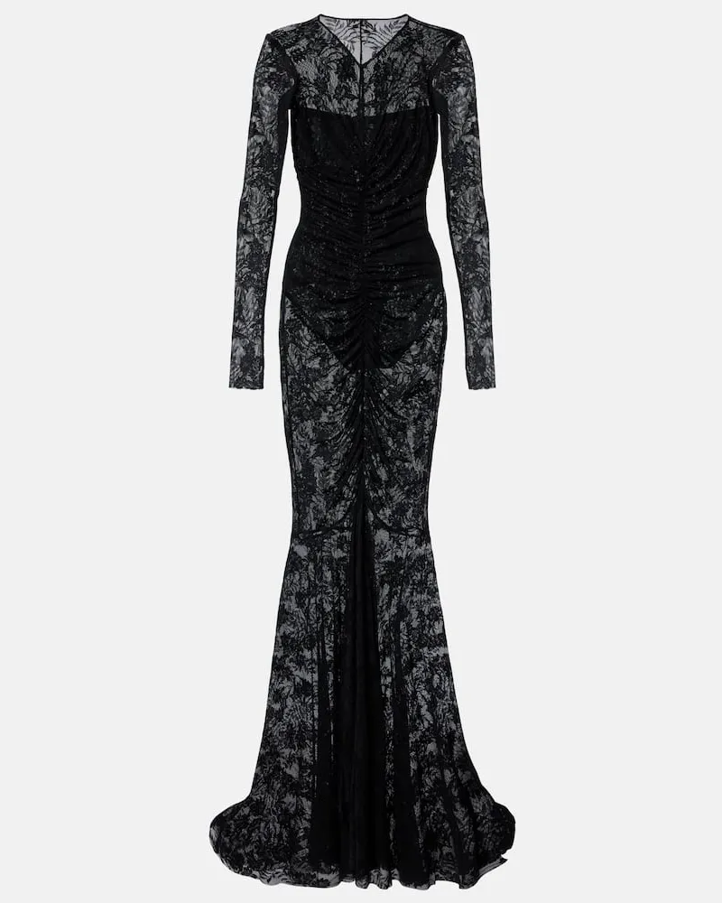 Norma Kamali Robe aus Spitze Schwarz