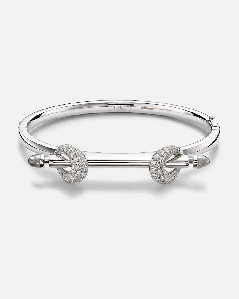 Ananya Ohrringe Chakra Icon aus 18kt Weißgold mit Diamanten Silber