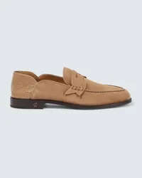 Christian Louboutin Loafers Penny No Back aus Veloursleder Grau