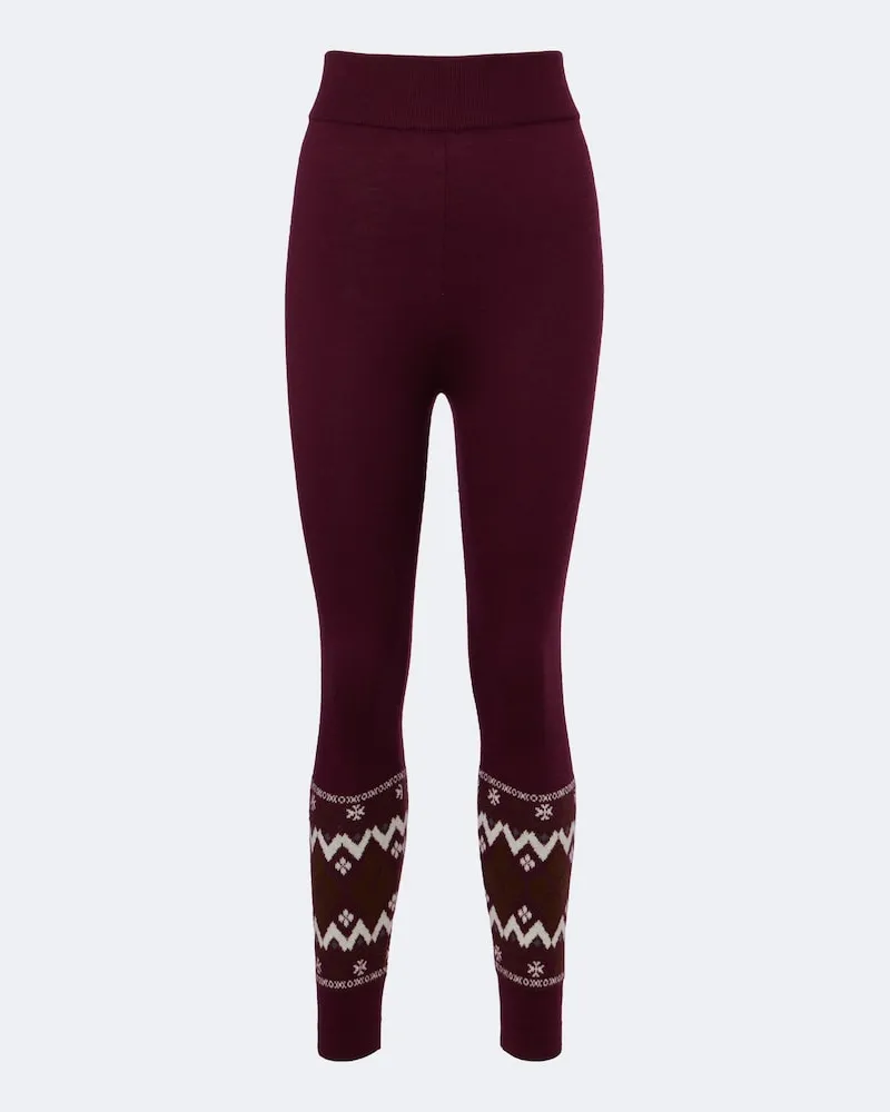 Perfect Moment Leggings aus Wolle Burgunderrot
