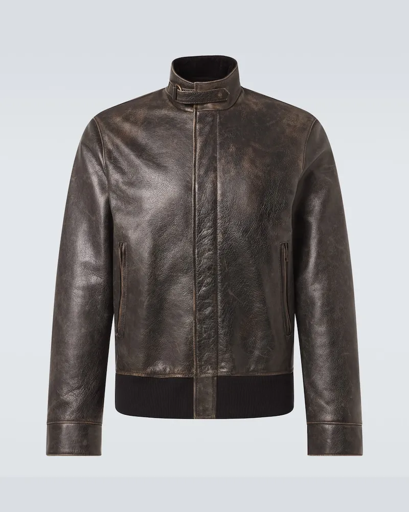 The Row Lederjacke Edrice Schwarz